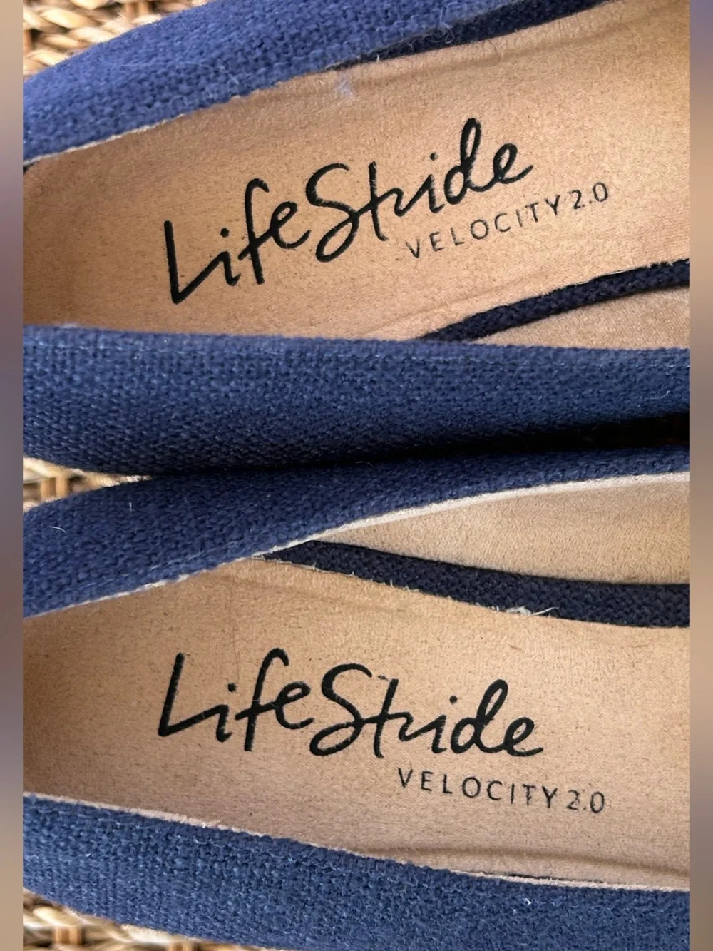 Life Stride Women’s Velocity 2.0 Kamilla Wedge Espadrilles Navy Size 7W